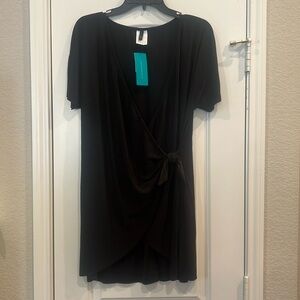 NWT! Aqua Green black wrap swimsuit cover up large (12/14)